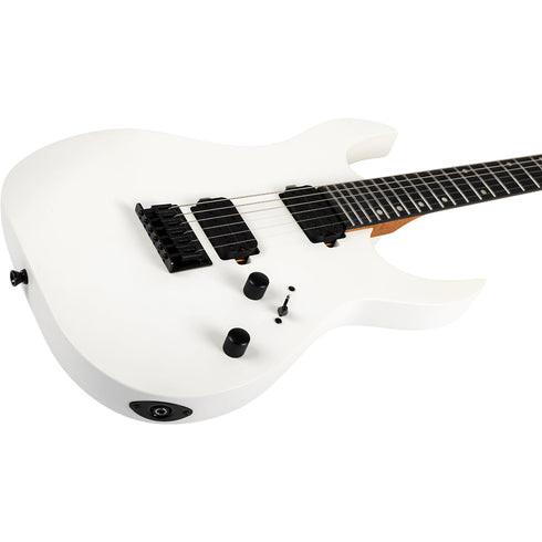 Spira Guitars S-400 MWH Roasted Poplar Electric Guitar, Roasted Maple, Ebony Tech FB - Satin White
